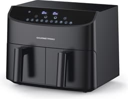 GOURMETmaxx Airfryer met Dubbele Kamer 2x3,5 L Zwart met Touchdisplay en Timer Energiezuinig Frituren 10 Programma’s 2400 W — thumbnail 3