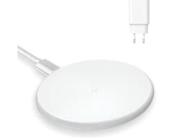 Phreeze Draadloze Oplader + 20W USB C Adapter - 15W Snellader - Wireless Fast Charger - Wit - Universeel