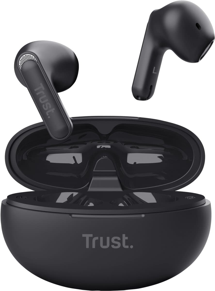 Trust Yavi Bluetooth Earphones - Volledig Draadloze Oordopjes met Noise-Cancelling Microfoons - Zwart — afbeelding 1