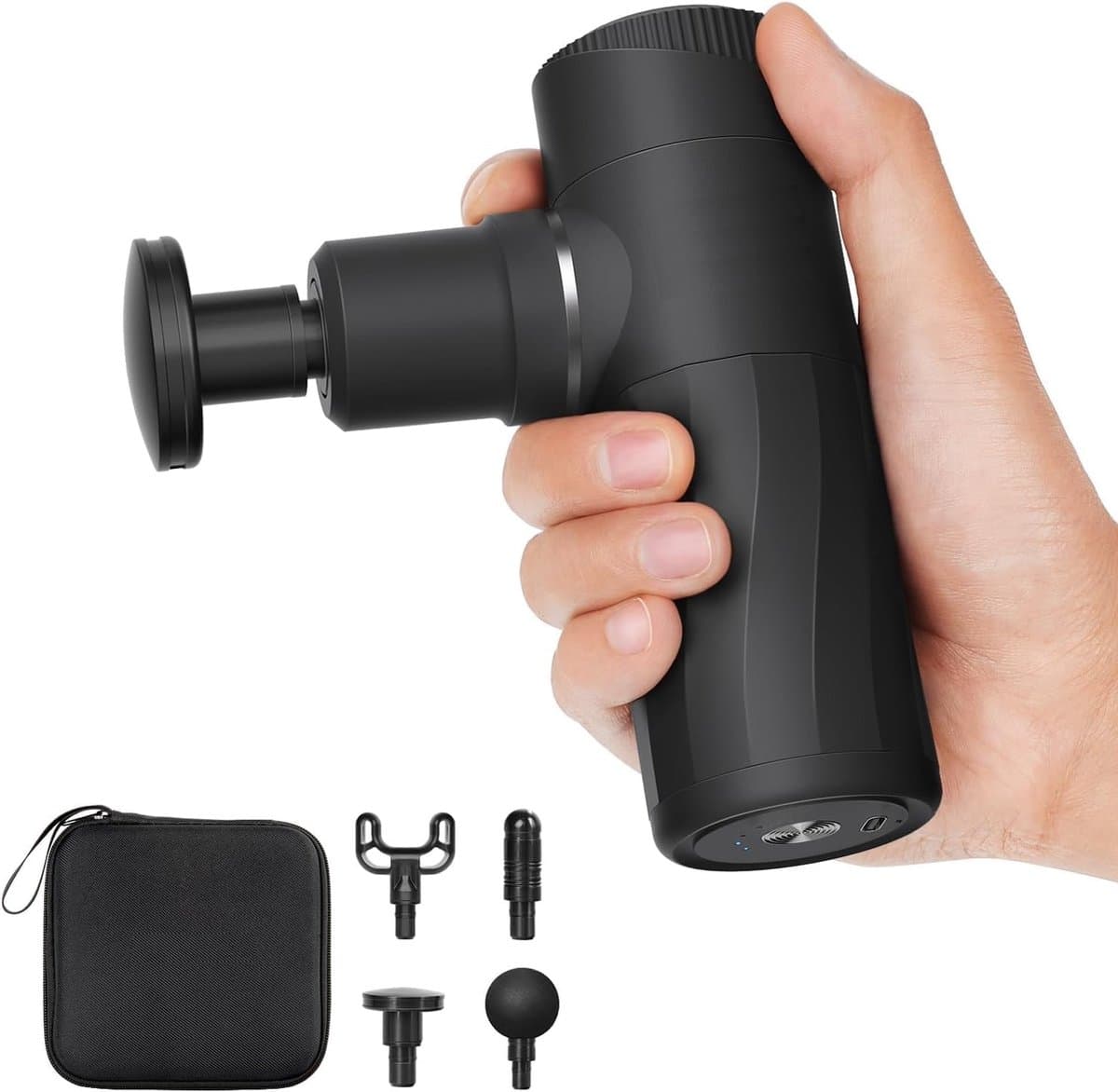 Mini massage gun - Massagepistool Mini - 3200 rpm - Draagbare Massage gun - Spieren - Mini-massagepistool met 4 massagekoppen en 4 standen - Ultra stil massagepistool voor nek, rug, arm - Spierontspanning - Geschenken - USB C — afbeelding 1