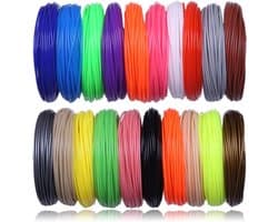 ValeDelucs PLA Filament 1.75mm - 3D Pen Vullingen - 100 meter 20 Kleuren van 5 meter - Navulling - Vulling voor 3D pennen