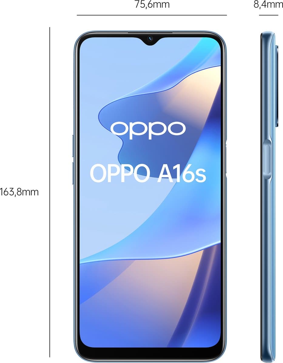 Smartphone Oppo A16s 6,5" Octa Core 4 GB RAM 64 GB Blue 4 GB RAM ARM Cortex-A53 MediaTek Helio G35 6,52" 64 GB — afbeelding 1
