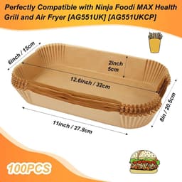 Allecto Premium - Luchtfriteuse Liners voor Airfryer - Grote Wegwerp Papieren Voeringen - Accessoires voor Ninja Grill - 100 stuks — thumbnail 4