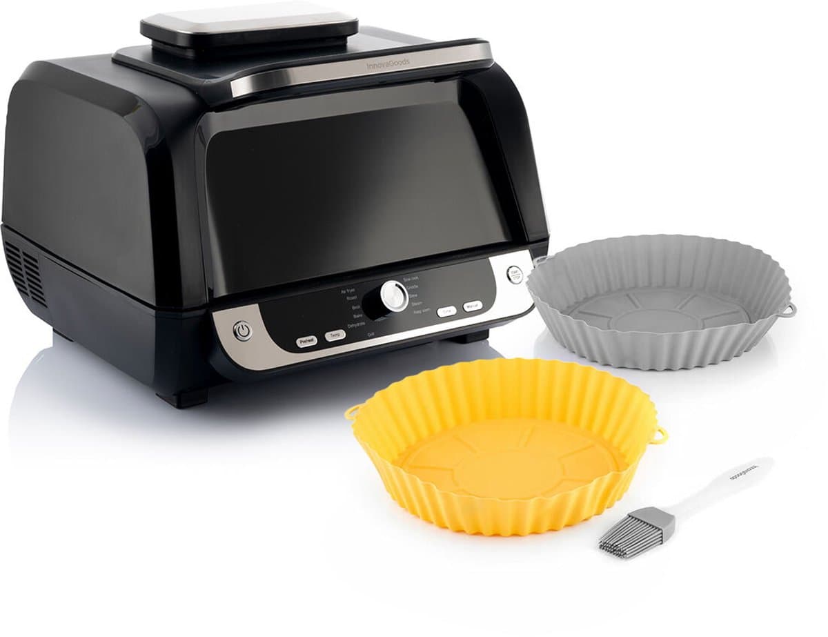 Pack Siliconen mandjes met borstel voor airfryers en Luchtfriteuse met grill, accessoires en receptenboek InnovaGoods — afbeelding 1