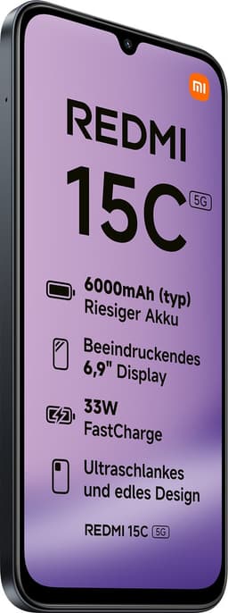 Smartphone-Redmi 15C 5G-4GB+128GB-Middernacht Zwart — thumbnail 2