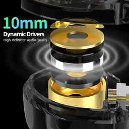 KZ EDX Pro - In-Ear Monitors - Met Microfoon - Dynamische Driver - Hifi Geluidskwaliteit - Verwisselbare Kabel - Universele Pasvorm - Zwart - Bedraad — thumbnail 3