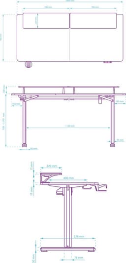 Ultradesk HIGHLANDER XXL – Bureau voor Gaming, Kantoor & Home Office – Zwart – 160 x 70 cm – Elektrisch verstelbaar – Ergonomisch — thumbnail 2