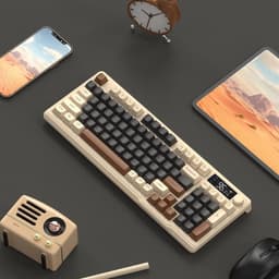 Mechanical Keyboard - Mechanisch Toetsenbord Gaming - Crème en bruin — thumbnail 4