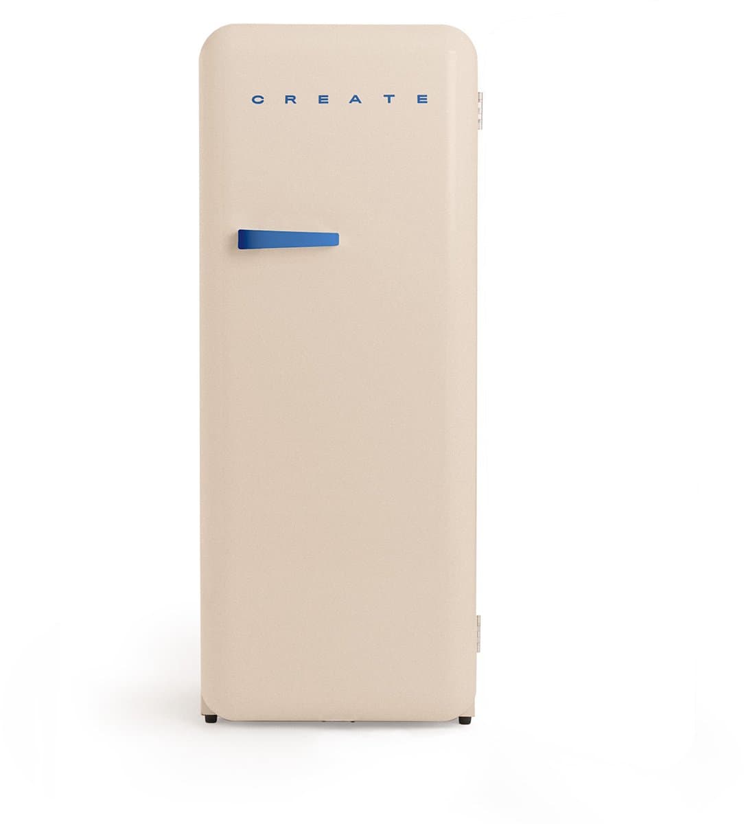 CREATE - Koelkast in retrostijl - Zand - Handvat Kobaltblauw - FRIDGE RETRO 281L — afbeelding 1