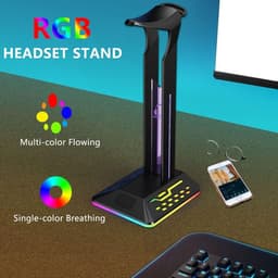 Signature Home Phoenix Koptelefoonhouder - headset houder - Headset Stand - Met USB-C kabel - RGB LED Licht en Kabel Organizer - Zwart — thumbnail 4