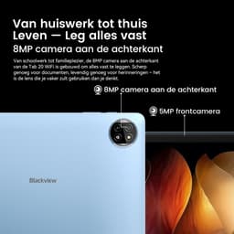 Blackview Tablet - Tab 20 WiFi Tablet - Met Hoes, Screenprotector - Android 15 - 12GB RAM + 64GB ROM(2TB Externe) - 10 inch HD Scherm - 6000mAh - Bluetooth 5G WiFi - Blauw — thumbnail 4