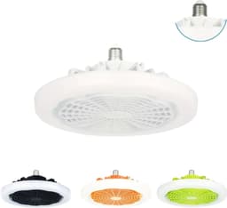 Livano Plafondventilator - Met Verlichting - Plafond Ventilator - Met Lamp - Plafonniere Met Ventilator - Met Licht - Wit - 22.5cm — thumbnail 1