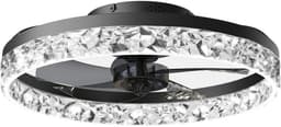 Nivard Plafondventilator - Met Verlichting - Plafond Ventilator - Met Lamp - Plafonniere Met Ventilator - Met Licht - Zwart — thumbnail 1