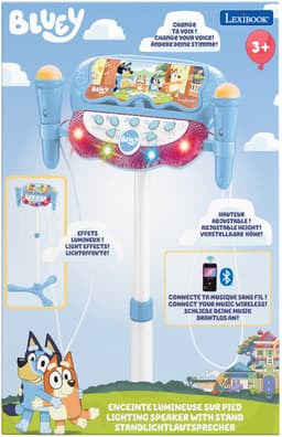 Bluey Verstelbare Standaard met 2 Microfoons met Stemeffecten, Verlichting, Luidspreker, Bluetooth — thumbnail 2