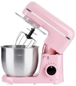 SILVERCREST® KITCHEN TOOLS Keukenmachine pastel - Vermogen: 600 W - Inhoud: 5 L - Inclusief spatbescherming met vulopening, deeghaak, eiwitklopper en garde - Met extra pulsfunctie - Afneembare accessoires zijn vaatwasmachinebestendig - Roze — thumbnail 3