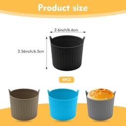 Siliconen Taartvorm - 4 Stucks - φ 6cm - Geschikt Voor Airfryer - Ronde Bakvorm - Silicone - Taart Vorm - Anti Kleeflaag - Bakken - Gebak - Cake - Koekjes - Dessert - Toetjes - Quiche — thumbnail 7