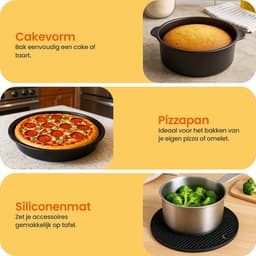 Goliving Airfryer Accessoires Set - Geschikt voor Airfryers vanaf Ø20,5 cm - 50x Cupcake Vormpjes - Bakvorm - Cakevorm - Muffinvorm - Pizzapan — thumbnail 3