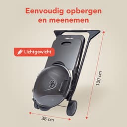 KitchenBrothers Elektrische BBQ - Opvouwbaar - Barbecue met Wielen - Anti-aanbaklaag - Zijtafels - tot 250°C - 2400W - Zwart — thumbnail 4