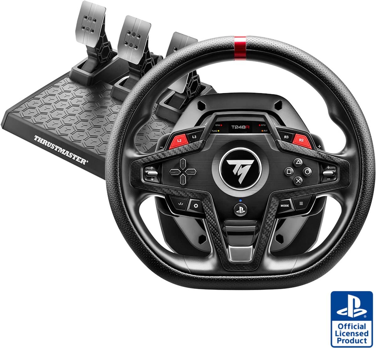 Thrustmaster T248R - 3,1 Nm Force Feedback-Racestuur en Pedaalset - Voor PS5, PS4 en de PC - Magnetische Flippers - Race Dashboard - Geschikt voor Forza Horizon 6 (PC) — afbeelding 1
