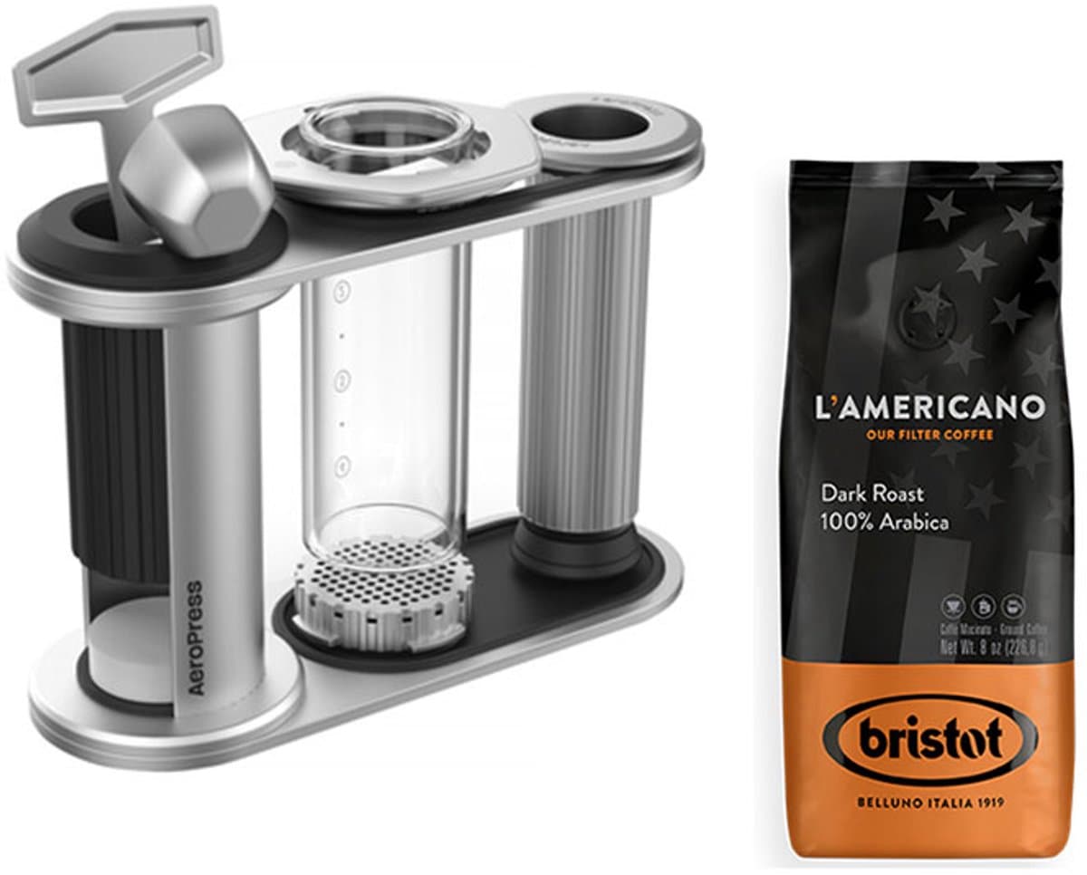 AeroPress Premium - Coffee Maker + Organizer Stand set + Bristot l’Americano koffie — afbeelding 1
