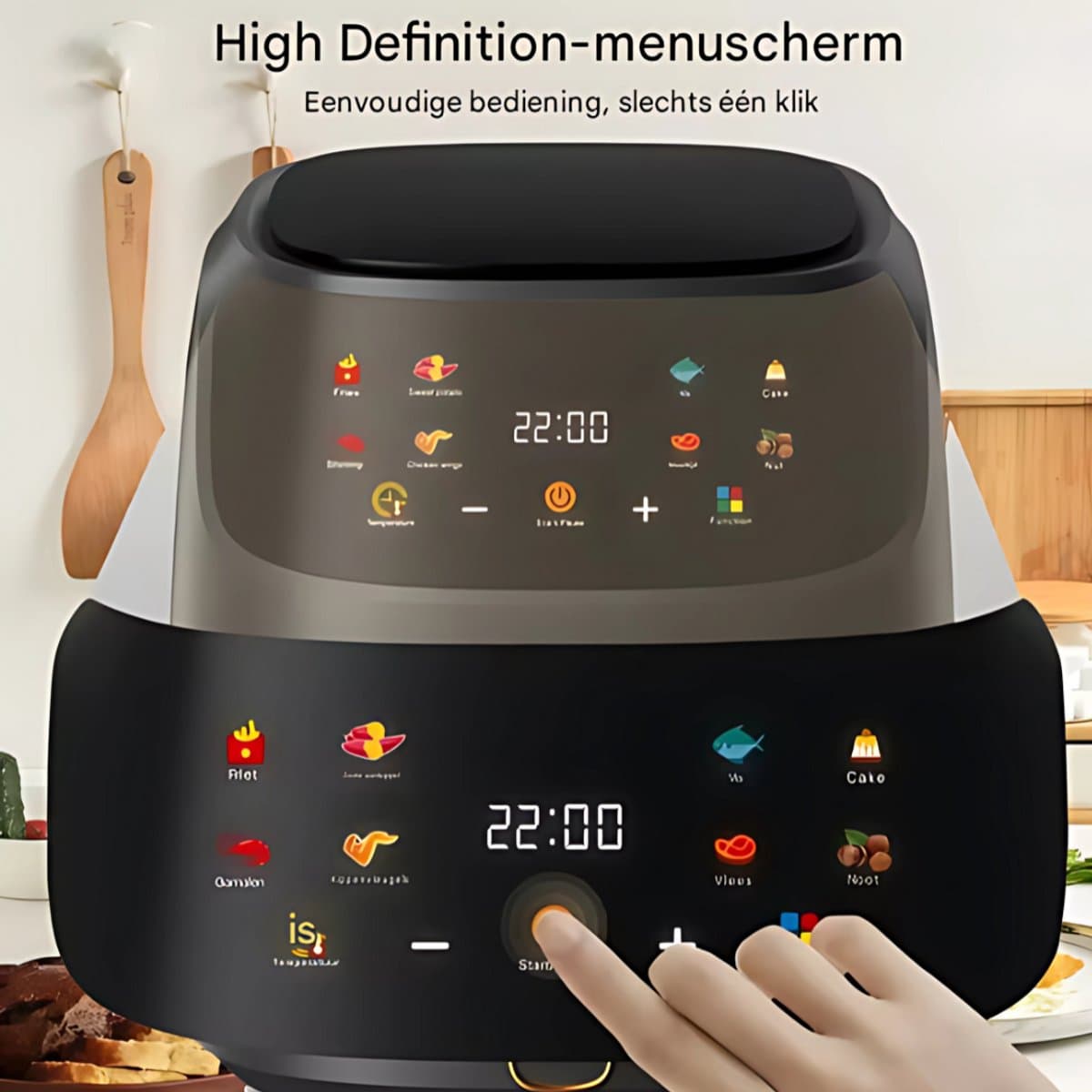 Oven - Grill rooster - Bakplaat - Airfryer - Voor Multifuntioneel Koken - 6-in-1 Elektrische Oven met Dubbele Lade - 1500W, Bakken, Braden & Stomen — afbeelding 1