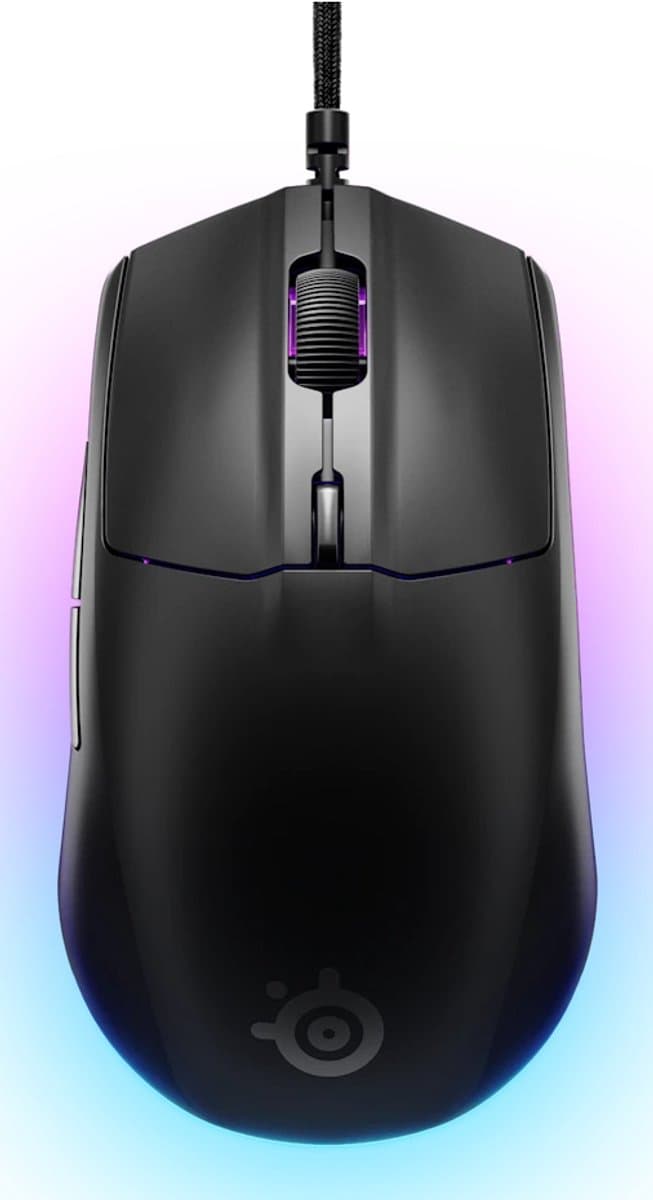 SteelSeries Rival 3 Gen 2 Gamingmuis - Zwart - 3-Zone RGB - 8500DPI - 77gram — afbeelding 1