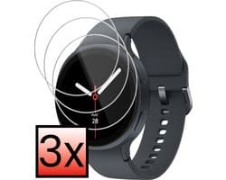 Screenprotector - 3 Stuks - Geschikt voor Samsung Galaxy Watch 8 (40 mm) - Extra Sterk - Tempered Glass - Gehard Glas - Beschermglas Screen Cover - Bescherm Protector voor Smartwatch