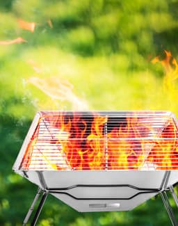 Ibenzoa® Roestvrijstalen opvouwbare vuurschaal voor tuin, camping en buitenactiviteiten — thumbnail 4
