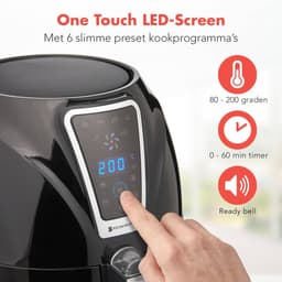 KitchenBrothers Mini Airfryer - 3,5 Liter - 1300W - PFAS-Vrij - 80ºC tot 200ºC - Kleine Heteluchtfriteuse voor 1, 2 en 3 Pesonen - Zwart — thumbnail 10