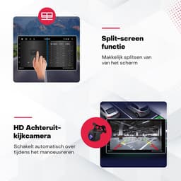 Boscer 1Din Autoradio - Android 15 - Apple Carplay & Android Auto (Draadloos) - 4+64GB - 9 Inch IPS HD Verstelbaar Touchscreen - GPS Navigatiesysteem - Bluetooth, USB, WIFI & MP5 - HD Achteruitrijcamera & Microfoon — thumbnail 4
