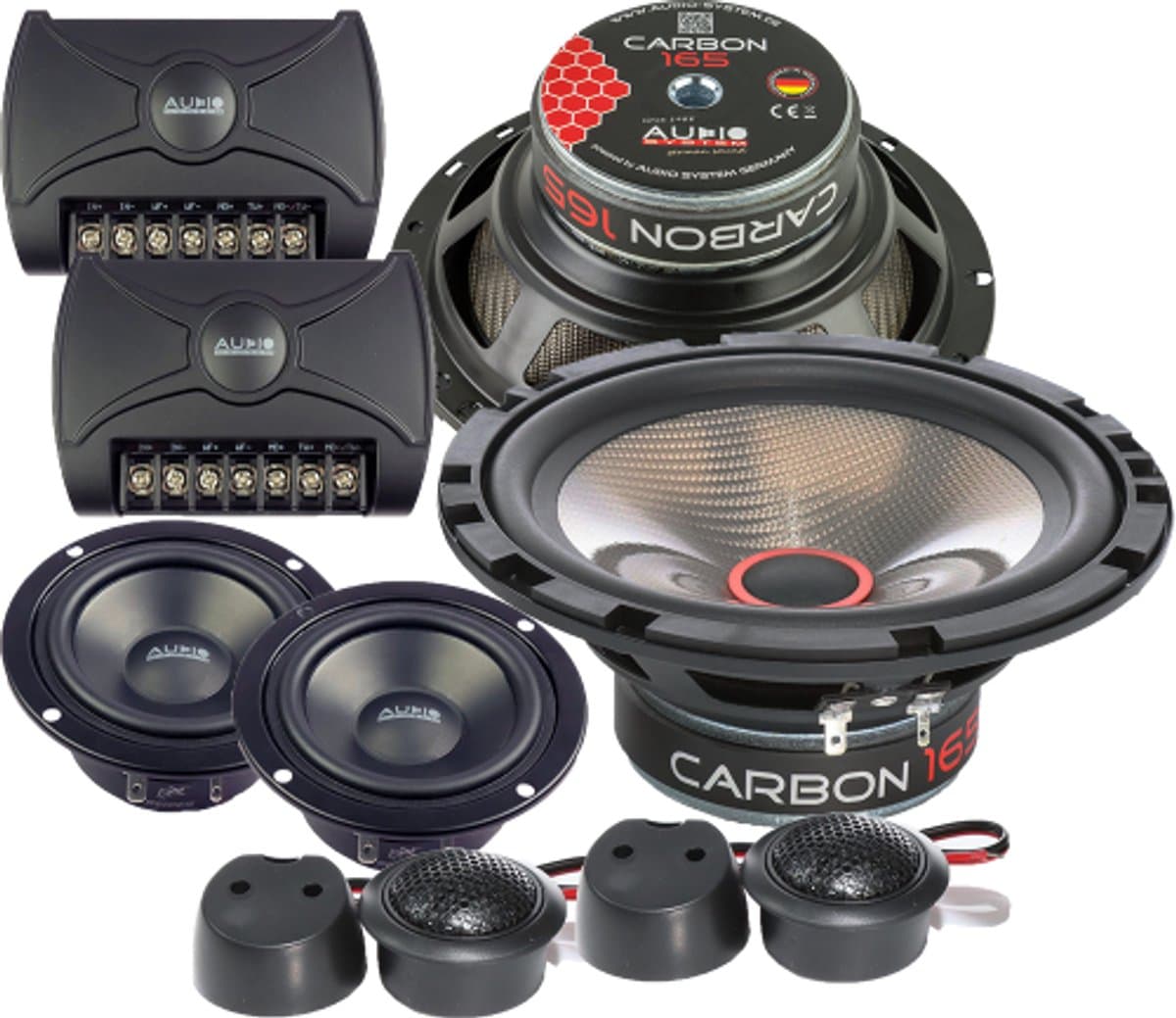 Audio System Carbon 165/3 16.5cm / Composet 3-weg speakers / Auto speakers / Luidsprekers 6.5'' — afbeelding 1