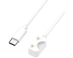 Strap-it USB-C oplader - Geschikt voor Samsung Galaxy Watch Fit 3 - Wit - Vervangende oplaadkabel - Betrouwbaar en veilig - Hoogwaardige kwaliteit