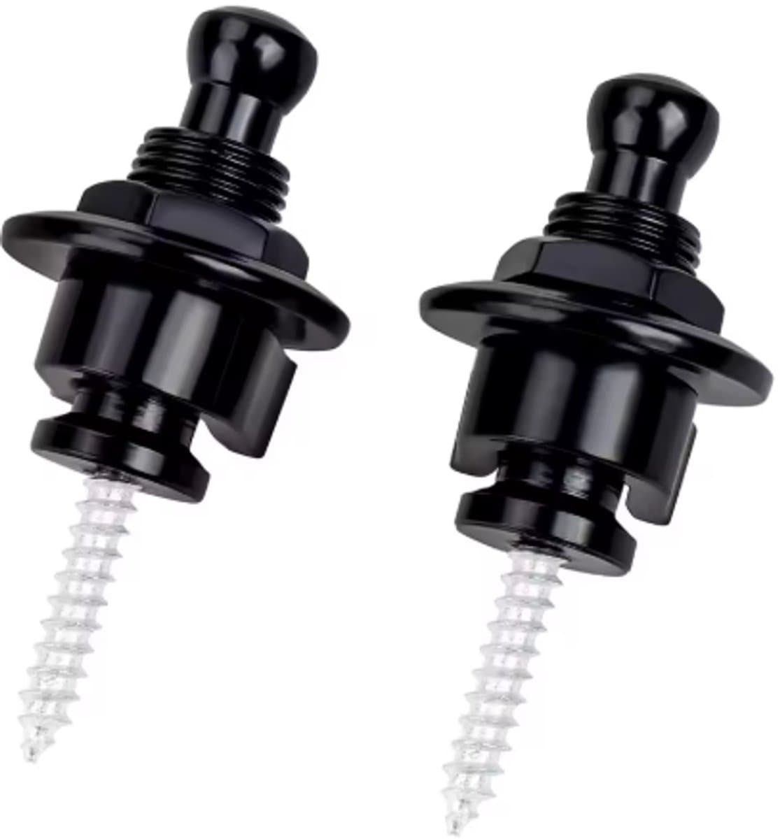 2 x Zwarte Straplocks voor Gitaar - Strap Locks - Zwart - Gitaarriem slot - Gitaarband strap lock - Gitaarriem Blok - Strappin bevestiging - Strap Block Button - 2 stuks — afbeelding 1