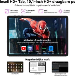 TABWEE Tablet T20 - 24GB RAM - 256GB ROM - 5000mAh - Met Muis - Toetsenbord - Pen - Hoes - 10.1 Inch - Android 16 - 5G WiFi - Grijs — thumbnail 3