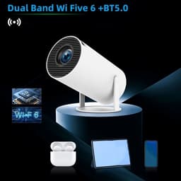 HY300 Slimme 4K Beamer | WiFi Schermspiegeling iOS/Android | 360° Surround Sound | Dual-Band WiFi & Bluetooth | HDMI, USB, Voor Thuisbioscoop — thumbnail 2
