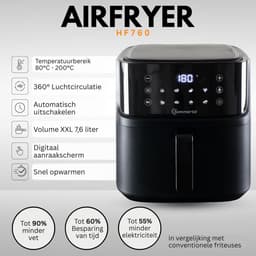 Sommertal heteluchtfriteuse HF760-7,6L XXL Airfryer - touchscreen, 8 programma's, 2000 watt - energiezuinig en gezond - grote friteuse - Air Fryer — thumbnail 3
