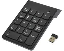 2.4G Draadloos Numeriek Toetsenbord – USB Cijfertoetsenbord – Mini Extern Keypad – Ergonomisch – Draadloze Keypad voor PC Laptop Desktop – Zwart