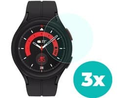 Samsung Galaxy Watch 5 Pro screenprotector - 3 stuks - Geschikt voor Samsung Galaxy Watch 5 Pro 45 mm - Bescherming smartwatch scherm - Beschermer Samsung Galaxy Watch 5 Pro 45mm screen protector beschermplaatje - 3 stuks