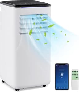 COSTWAY 9000 BTU mobiele airconditioner met luchtafvoerslang, 4 in 1 airconditioner met koeling, ventilator, verwarming & ontvochtiger, koeleenheid met slaapstand, 24 uur timer, afstandsbediening [energieklasse A]. — thumbnail 1