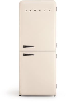 CREATE - Koelkast in retro stijl - Gebroken wit, Zwart - FRIDGE RETRO COMBI 401 L — thumbnail 1