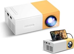 Mini Beamer - Input Tot 1080p Full HD - Projector - Mini Projector - HDMI - USB - Wit / Geel - Smartphone - Draagbaar - Ingebouwde Speaker - HD Beamer Geschikt voor Presentatie En Home Cinema - Geel En Wit — thumbnail 1