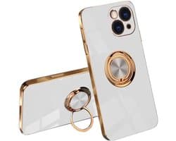 Allecto Plus - Hoes voor Xiaomi 13 Lite 5G wit siliconen TPU bumper case met ringstandaard