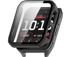 Strap-it Hard case hoesje met screen protector glas - geschikt voor Garmin Venu X1 (zwart)