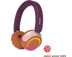 PHILIPS TAK4200MP 4200-serie On Ear draadloze opvouwbare hoofdtelefoon voor kinderen - 45 uur afspeeltijd, beperkt volume, Audio delen, laadkabel meegeleverd - Ambiant verlichting - Magenta Paars — thumbnail 1