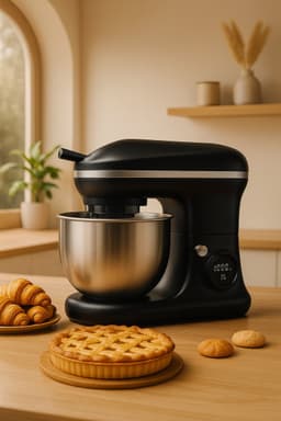Fameilleur keukenmachine- Volledig automatisch- Met kantelbediening-1000 watt- 6 snelheden-keuken machine- keukenrobot- keuken accessoires-elektrisch- mixer met megkom- keukenmixer- mixer- foodprocessor- food processor- zwart — thumbnail 1