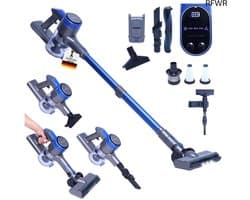 RFWR® 3-in-1 Accu Stofzuiger met 45 Minuten Looptijd - Geschikt voor Tapijt en Harde Vloeren, Inclusief Diverse Opzetstukken