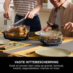 Ninja CRISPi 4-in-1 compact glazen kooksysteem - Airfryer, Roast, Recrisp, Keep Warm - Inclusief twee glazen schalen van 3.8L en 1.4L en bijpassende deksels - 2 Crisper-Plates - Grijs - FN101EUST — thumbnail 5