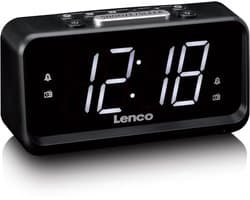 Lenco CR-28BK - Wekkerradio met handmatige dimmer, nachtverlichting en helder LED-display - Zwart