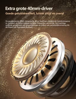 Gloovon® Draadloze Koptelefoon - Active Noise Cancelling (ANC) & Bluetooth 5.3 - 24 Uur Batterijduur - Inklapbaar Over Ear Design - Zilver — thumbnail 4