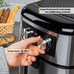 TZS First Austria Airfryer - Heteluchtfriteuse - 8L - 1700W - 80ºC tot 200ºC - Zwart — thumbnail 2